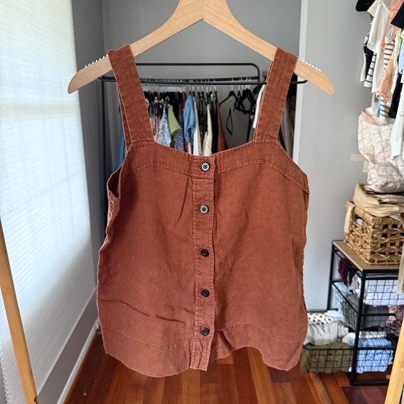 Everlane Rust Button-Up Tank Top - Picture 3 of 8